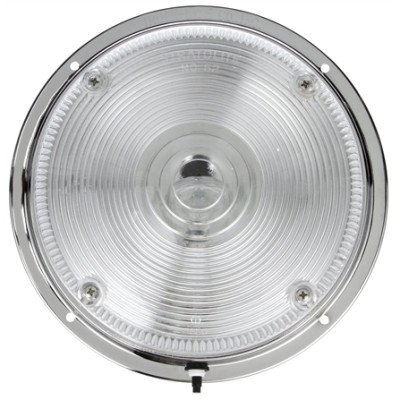 Image of 80 Series, Incan., 1 Bulb, Clear, Round, Dome Light, Chrome Flange, 12V from Trucklite. Part number: TLT-80354-4