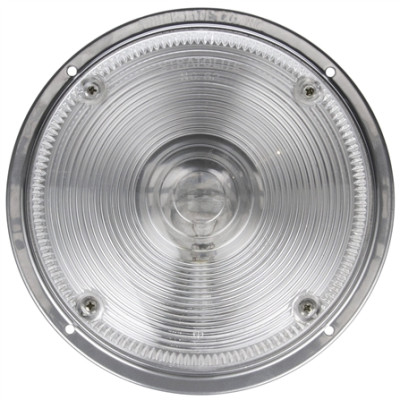 Image of 80 Series, Incan., 1 Bulb, Clear, Round, Dome Light, Silver Flange, 12V from Trucklite. Part number: TLT-80357-4