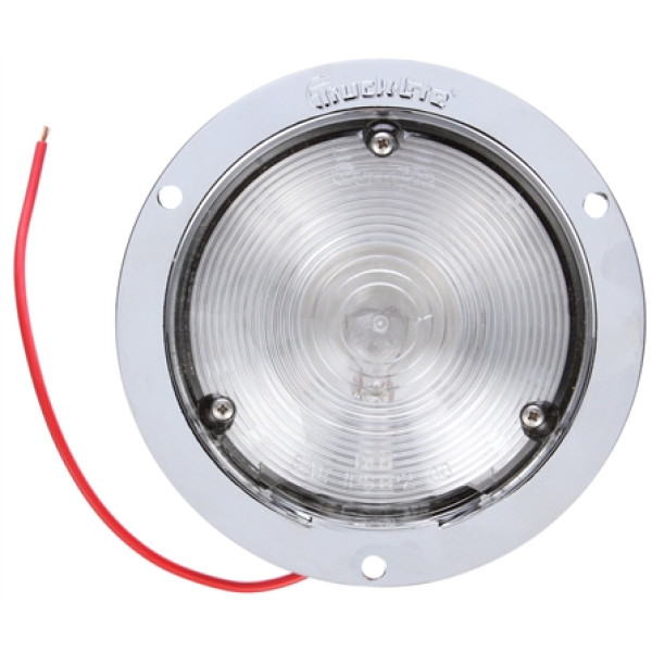 Image of 80 Series, Incan., 1 Bulb, Hook-Up, Clear, Round, Dome Light, Chrome Flange, 12V from Trucklite. Part number: TLT-80423C4