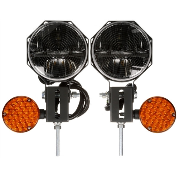 Image of Heated Lens, Universal, LED, 7 in. Round, Snow Plow Light, 12-24V, Kit from Trucklite. Part number: TLT-80990-4