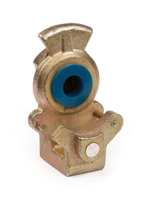 Image of Cast Iron Gladhand With Blue Poly Seal from Grote. Part number: 81-0001-CB
