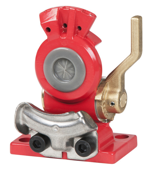 Image of Gladhand, Shutoff, Red, Stainless Steel Plate, W/ Filter, Polyseal from Grote. Part number: 81-0011-SR