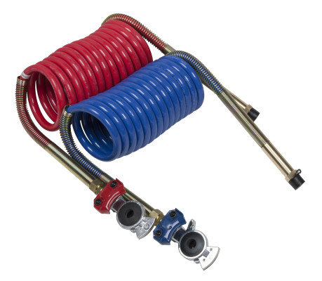Image of 12' Air Coiled Set W/6" Leads ;  Low Temperature With Red/Blue Glad Hands from Grote. Part number: 81-0012-CGH