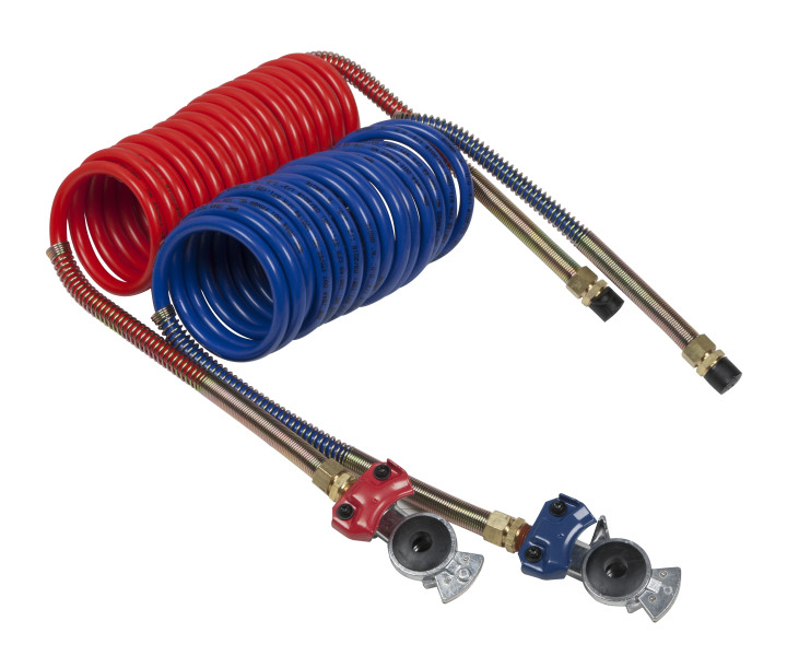 Image of 12' Air Coiled Set W/6" Leads And Red/Blue Glad Hands from Grote. Part number: 81-0012-GH