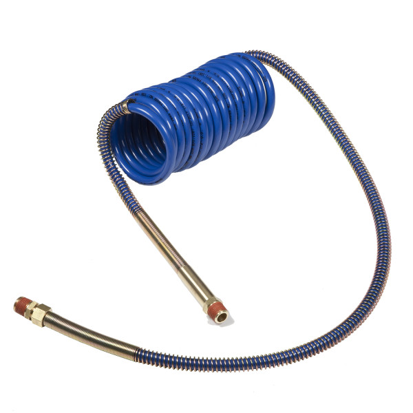Image of 15' Air Coil, Blue W/12" & 40" Leads & Brass Handle from Grote. Part number: 81-0015-40HB