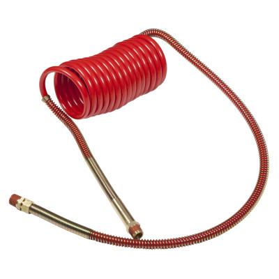 Image of 15' Air Coil, Red W/12" & 40" Leads & Brass Handle from Grote. Part number: 81-0015-40HR