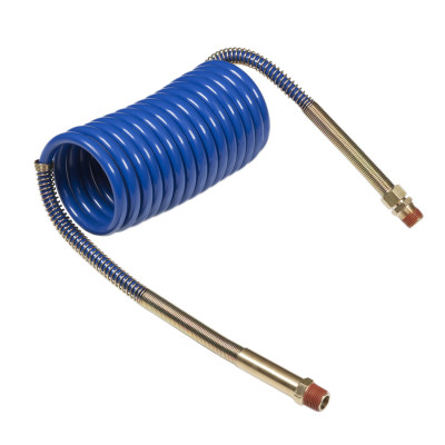 Image of 15' Air Coil, Blue W/12" Leads And Brass Handle from Grote. Part number: 81-0015-HB
