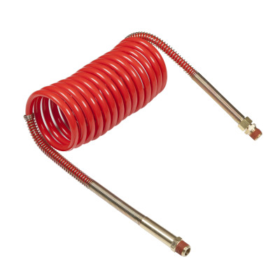 Image of 15' Air Coil, Red W/12" Leads And Brass Handle from Grote. Part number: 81-0015-HR