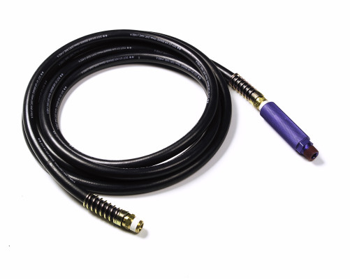 Image of 12', Rubber Air Hose ;  Black With Blue Anodized Grip from Grote. Part number: 81-0112-GB