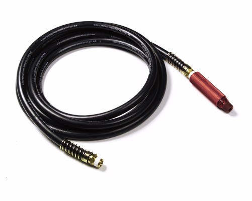 Image of 12', Rubber Air Hose ;  Black With Red Anodized Grip from Grote. Part number: 81-0112-GR