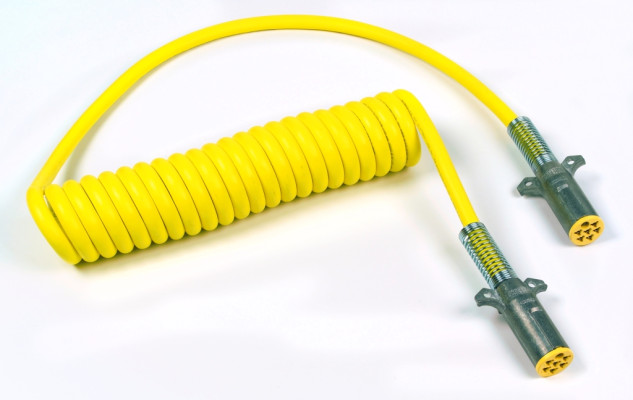 Image of Iso Coiled Cord 15', W 40" Leads, Yellow Cable from Grote. Part number: 81-2015-40
