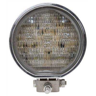 Image of 81 Series 4 in. Round LED Work Light, Chrome, 6 Diode, 500 Lumen, Stripped End, 24V from Trucklite. Part number: TLT-81245-4