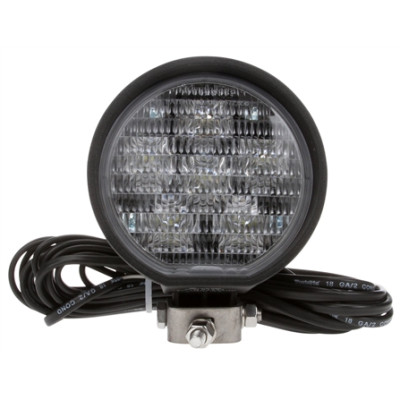 Image of 81 Series 20' Lead 4 in. Round LED Work Light, Black, 6 Diode, 500 Lumen, Stripped End, 12V from Trucklite. Part number: TLT-81371-4