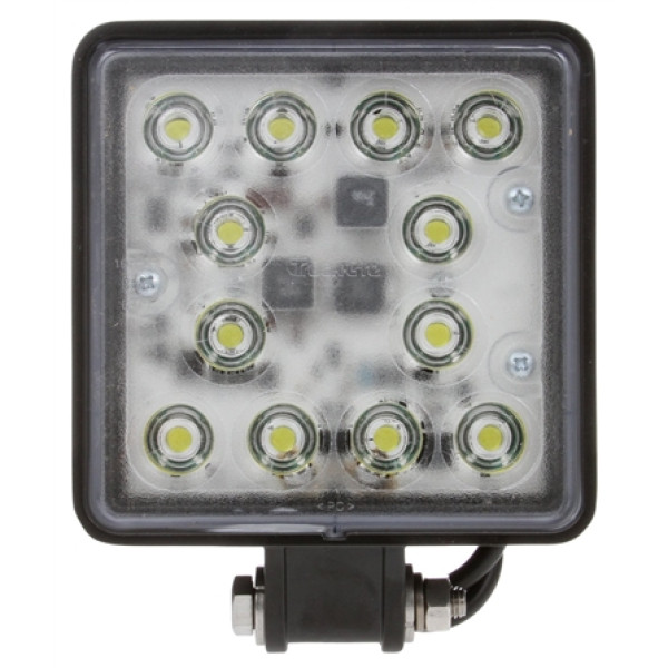 Image of Super 81 4x4 in. Square LED Work Light, Black, 12 Diode, 2650 Lumen, Blunt Cut, 12-24V from Trucklite. Part number: TLT-81500-4