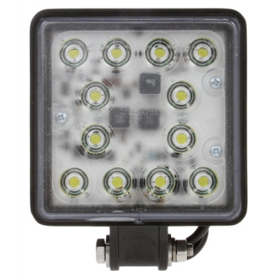Image of Super 81 4x4 in. Square LED Work Light, Black, 12 Diode, 2650 Lumen, Blunt Cut, 12-24V from Trucklite. Part number: TLT-81500-4