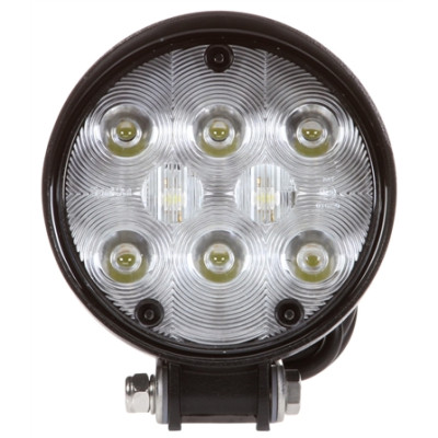 Image of Signal-Stat 4 in. Round LED Work Light, Black, 8 Diode, 654 Lumen, Stripped End, 12-36V from Signal-Stat. Part number: TLT-SS8150-S