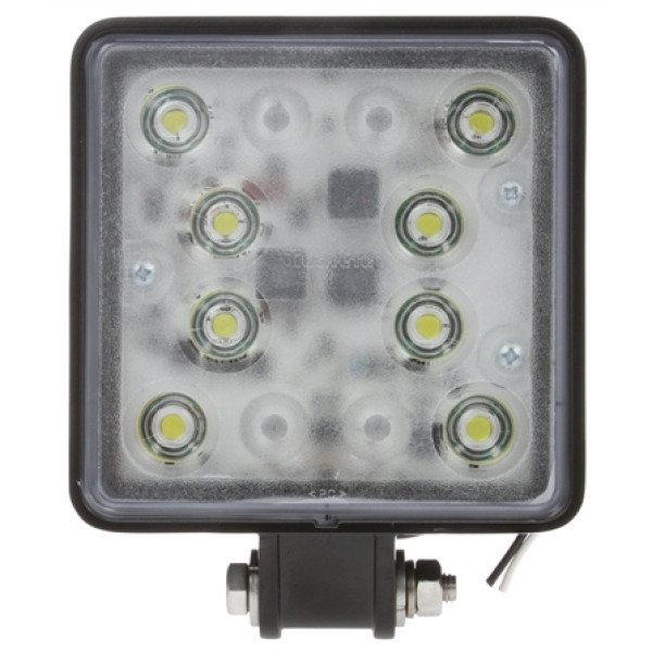 Image of Super 81 4x4 in. Square LED Work Light, Black, 8 Diode, 1890 Lumen, Blunt Cut, 12-24V, Bulk from Trucklite. Part number: TLT-81510-3