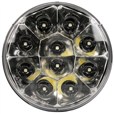 Image of 81 Series 7 in. Round LED Spot Light, Black, 10 Diode, 12V, Standard from Trucklite. Part number: TLT-81701-4