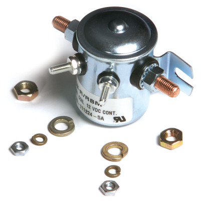 Image of Solenoid, 85 Amp, 12V, Continuous Duty, 4 Terminal from Grote. Part number: 82-0307