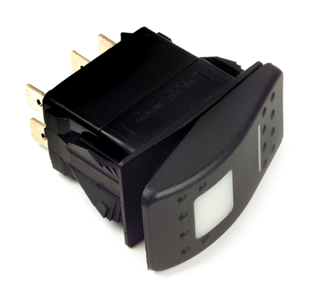 Image of Rocker Switch, Sealed, 20 Amp 12V 4 Blade, On/Off, Spst,  LED Red, Pk 1 from Grote. Part number: 82-0309