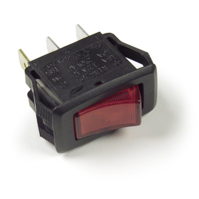 Image of Rocker, On/Off, Glow, 20 Amp, Red from Grote. Part number: 82-1901