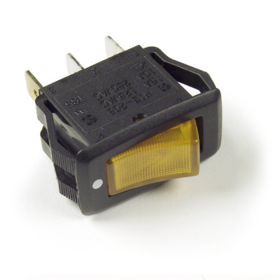 Image of Rocker, On/Off, Glow, 20 Amp, Amber from Grote. Part number: 82-1902