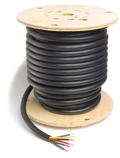 Image of Trailer Cable, Pvc, 4 Cond, 14 Ga, Wh/Br/Yl/Gn, 500' Spool from Grote. Part number: 82-5603