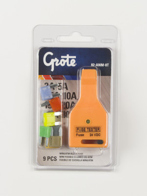 Image of Miniature Blade Fuse Assortment & Tester, 9 Pk from Grote. Part number: 82-ANM-8T