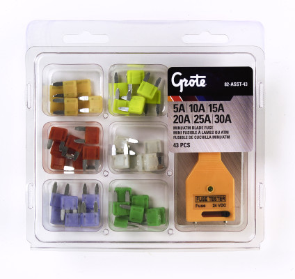 Image of Miniature Blade Fuse Assortment, 43 Pk from Grote. Part number: 82-ASST-43