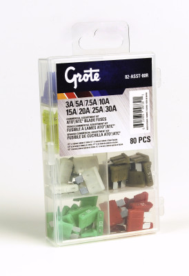 Image of Standard Blade Fuse Assortment, 80 Pk from Grote. Part number: 82-ASST-80R