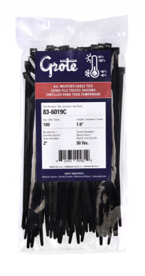 Image of Standard Tie,  All Weather,Black, 4.1", 18 Lb, Pk 100 from Grote. Part number: 83-6001C