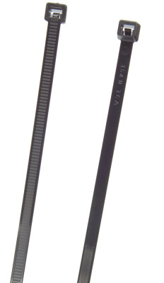 Image of Standard Tie, Black, 8", 18 Lb, Pk 1000 from Grote. Part number: 83-6005-3