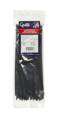 Image of Standard Tie, All Weather, Black, 11.1", 50 Lb, Pk 100 from Grote. Part number: 83-6021C