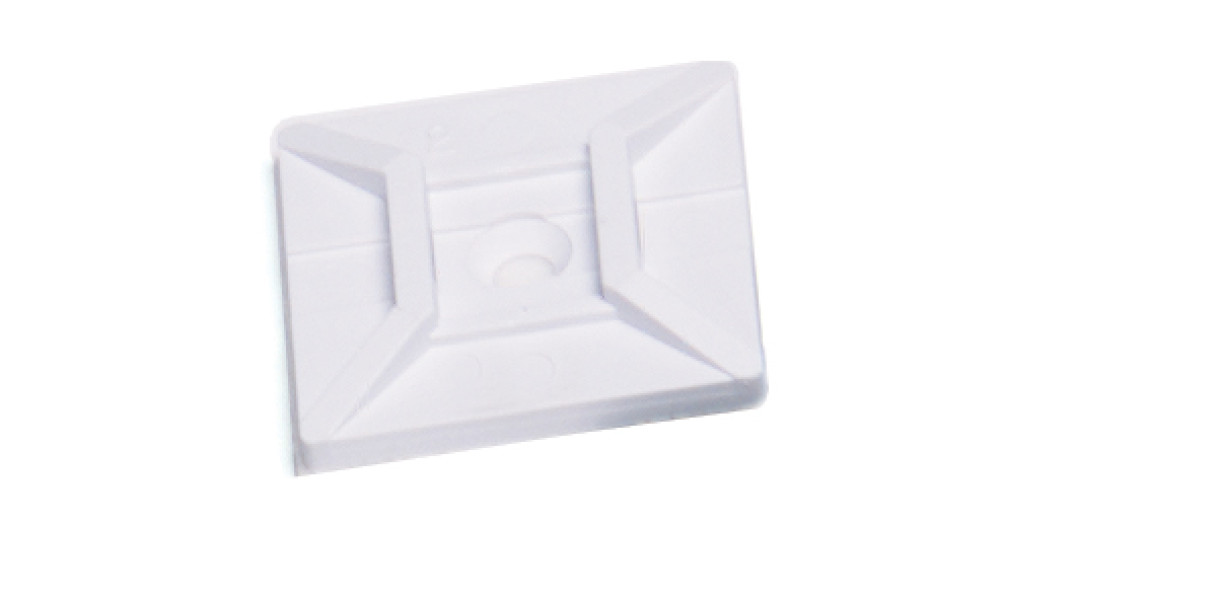 Image of Adhesive Back Mount, White, Single Screw, #6, 50 Lb, Pk 50 from Grote. Part number: 83-6030
