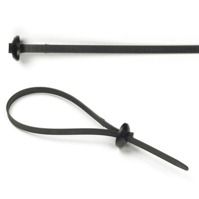 Image of Button Head Tie, Black, 9.6", 105 Lb, Pk 50 from Grote. Part number: 83-6049