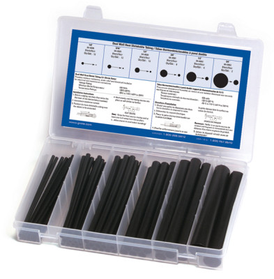 Image of Shrink Tubing Kit, 3:1,  Dual Wall, Black, 50 Pk from Grote. Part number: 83-6502