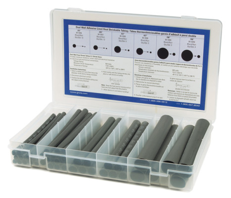 Image of Shrink Tubing Kit, 4:1, Dual Wall With Adhesive, Pk 40 from Grote. Part number: 83-6535