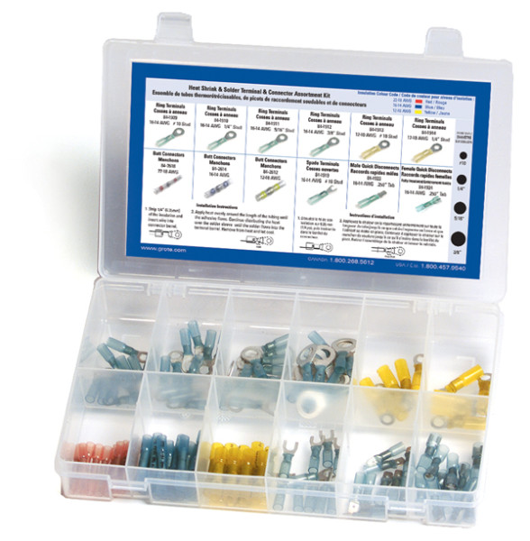 Image of Heat Shrink & Solder Terminal Assortment Kit, Pk 120 from Grote. Part number: 83-6539