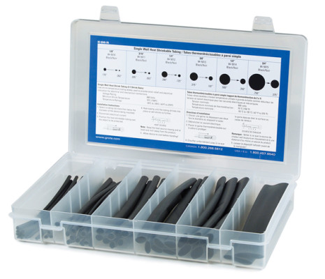 Image of Shrink Tubing Kit, 2:1, Single Wall, Black, 50 Pk from Grote. Part number: 83-6545