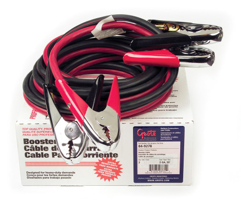 Image of Booster Cable, 2 Ga, 20', 500 Amp, Standard Jaw from Grote. Part number: 84-9278