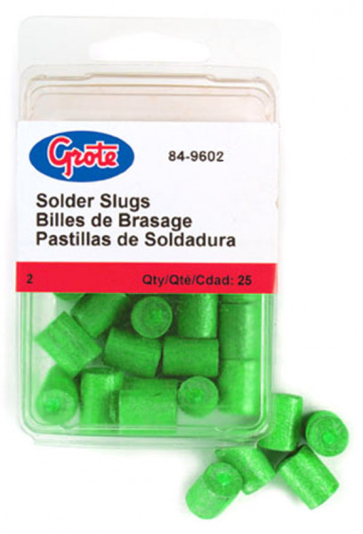 Image of Solder Slug, Green, 2 Ga, Pk 25 from Grote. Part number: 84-9602