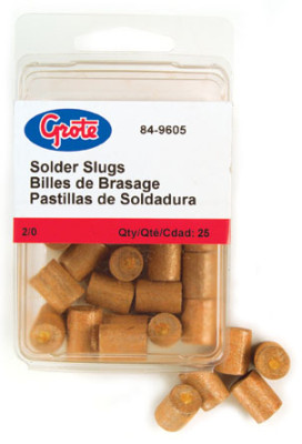 Image of Solder Slug, Orange, 2/0 Ga, Pk 25 from Grote. Part number: 84-9605