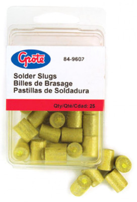 Image of Solder Slug, Yellow, 4/0 Ga, Pk 25 from Grote. Part number: 84-9607