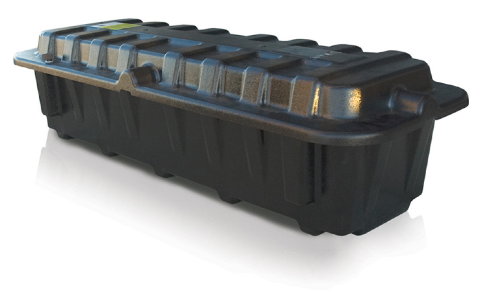 Image of Battery Box, 8D Dual, End; End, Black, Pk 1 from Grote. Part number: 84-9664