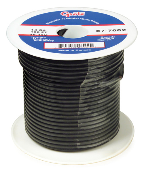 Image of SXL Wire, 16 Gauge, Black, 100 Ft Spool from Grote. Part number: 87-2002