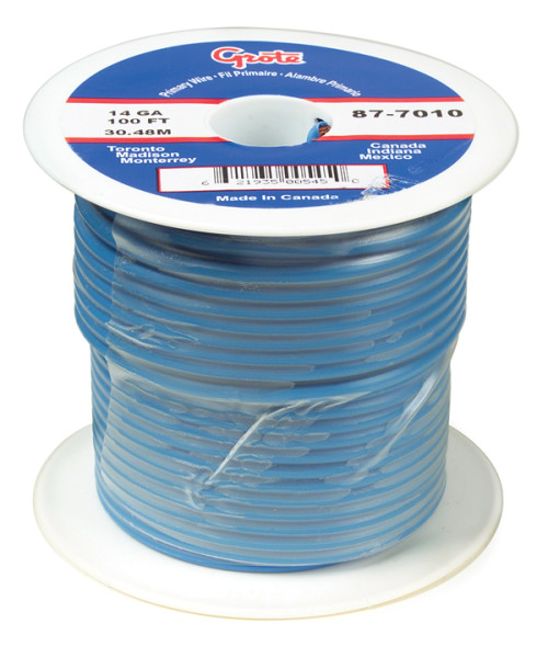 Image of Primary Wire, 20 Ga, Blue, 100 Ft Spool from Grote. Part number: 87-2017