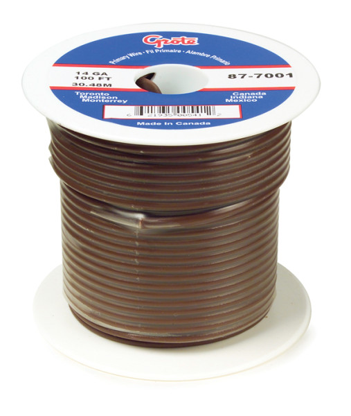 Image of Primary Wire, 10 Gauge, Brown, 100 Ft Spool from Grote. Part number: 87-5001