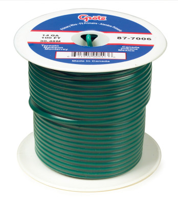 Image of Primary Wire, 10 Gauge, Green, 100 Ft Spool from Grote. Part number: 87-5006