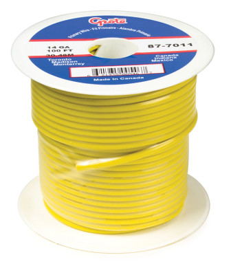 Image of Primary Wire, 10 Gauge, Yellow, 100 Ft Spool from Grote. Part number: 87-5011