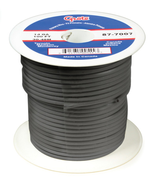 Image of Primary Wire, 14 Gauge, Gray, 100 Ft Spool from Grote. Part number: 87-7003